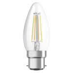 Ledvance Classic Performance LED Lamp B22d Kaars Filament Helder 4W 470lm - 827 Zeer Warm Wit | Vervangt 40W Ledvance Classic Performance LED Lamp B22d Kaars Filament Helder 4W 470lm - 827 Zeer Warm Wit | Vervangt 40W