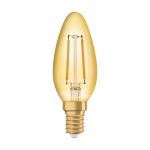 Ledvance Vintage 1906 LED E14 Kaars Goud 1.5W 120lm - 824 Zeer Warm Wit | Vervangt 15W Ledvance Vintage 1906 LED E14 Kaars Goud 1.5W 120lm - 824 Zeer Warm Wit | Vervangt 15W
