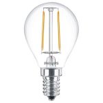 Philips Corepro LED Lustre E14 Kogel Filament Helder 2W 250lm - 827 Zeer Warm Wit | Vervangt 25W Philips Corepro LED Lustre E14 Kogel Filament Helder 2W 250lm - 827 Zeer Warm Wit | Vervangt 25W