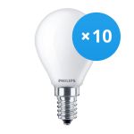 Voordeelpak 10x Philips Corepro LED Lustre E14 Kogel Mat 4.3W 470lm - 827 Zeer Warm Wit | Vervangt 40W Voordeelpak 10x Philips Corepro LED Lustre E14 Kogel Mat 4.3W 470lm - 827 Zeer Warm Wit | Vervangt 40W