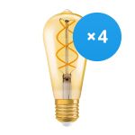 Voordeelpak 4x Ledvance Vintage 1906 LED E27 Peer Goud 4W 300lm - 820 Zeer Warm Wit | Vervangt 25W Voordeelpak 4x Ledvance Vintage 1906 LED E27 Peer Goud 4W 300lm - 820 Zeer Warm Wit | Vervangt 25W