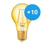 Voordeelpak 10x Osram Vintage 1906 LED Klassiek E27 A 2.5W 824 Filament Goud | Zeer Warm Wit - Vervangt 22W Voordeelpak 10x Osram Vintage 1906 LED Klassiek E27 A 2.5W 824 Filament Goud | Zeer Warm Wit - Vervangt 22W