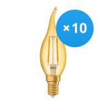 Voordeelpak 10x Ledvance Vintage 1906 LED E14 Kaars Goud 1.5W 120lm - 824 Zeer Warm Wit | Vervangt 15W Voordeelpak 10x Ledvance Vintage 1906 LED E14 Kaars Goud 1.5W 120lm - 824 Zeer Warm Wit | Vervangt 15W