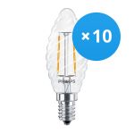 Voordeelpak 10x Philips Corepro LED Kaars E14 Gedraaid Kaars Filament Helder 2W 250lm - 827 Zeer Warm Wit | Vervangt 25W Voordeelpak 10x Philips Corepro LED Kaars E14 Gedraaid Kaars Filament Helder 2W 250lm - 827 Zeer Warm Wit | Vervangt 25W