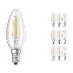 Voordeelpak 10x Ledvance CLASSIC LED E14 Kaars Filament Helder 4W 470lm - 840 Koel Wit | Vervangt 40W Voordeelpak 10x Ledvance CLASSIC LED E14 Kaars Filament Helder 4W 470lm - 840 Koel Wit | Vervangt 40W
