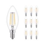Voordeelpak 10x Philips Corepro LED Kaars E14 Filament Helder 4.3W 470lm - 827 Zeer Warm Wit | Vervangt 40W Voordeelpak 10x Philips Corepro LED Kaars E14 Filament Helder 4.3W 470lm - 827 Zeer Warm Wit | Vervangt 40W