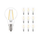 Voordeelpak 10x Philips Corepro LED Lustre E14 Kogel Filament Helder 2W 250lm - 827 Zeer Warm Wit | Vervangt 25W Voordeelpak 10x Philips Corepro LED Lustre E14 Kogel Filament Helder 2W 250lm - 827 Zeer Warm Wit | Vervangt 25W