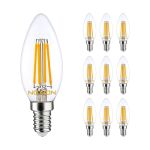 Voordeelpak 10x Noxion Lucent LED Filament Kaars 4.5W 827 B35 E14 Helder | Dimbaar - Zeer Warm Wit - Vervangt 40W Voordeelpak 10x Noxion Lucent LED Filament Kaars 4.5W 827 B35 E14 Helder | Dimbaar - Zeer Warm Wit - Vervangt 40W