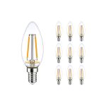 Voordeelpak 10x Noxion Lucent LED Filament Kaars 2.5W 827 B35 E14 Helder | Zeer Warm Wit - Vervangt 25W Voordeelpak 10x Noxion Lucent LED Filament Kaars 2.5W 827 B35 E14 Helder | Zeer Warm Wit - Vervangt 25W