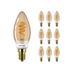 Voordeelpak 10x Philips MASTER Value LED Kaars E14 Vintage Filament Goud 2.5W 136lm - 927 Zeer Warm Wit | Beste Kleurweergave - Dimbaar - Vervangt 25W Voordeelpak 10x Philips MASTER Value LED Kaars E14 Vintage Filament Goud 2.5W 136lm - 927 Zeer Warm Wit | Beste Kleurweergave - Dimbaar - Vervangt 25W