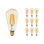 Voordeelpak 10x Noxion Lucent LED E27 Edison Filament Amber 7.2W 630lm -  822 Zeer Warm Wit | Dimbaar - Vervangt 50W Voordeelpak 10x Noxion Lucent LED E27 Edison Filament Amber 7.2W 630lm -  822 Zeer Warm Wit | Dimbaar - Vervangt 50W
