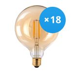 Voordeelpak 18x Noxion Lucent LED E27 Globe Filament Amber 125mm 7.2W 630lm - 822 Zeer Warm Wit | Vervangt 60W Voordeelpak 18x Noxion Lucent LED E27 Globe Filament Amber 125mm 7.2W 630lm - 822 Zeer Warm Wit | Vervangt 60W