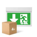 Voordeelpak 4x Noxion LED Nooduitgang Lamp | Wand/Plafond Montage | 3.5W | 3H incl. 4 directions of PVC Voordeelpak 4x Noxion LED Nooduitgang Lamp | Wand/Plafond Montage | 3.5W | 3H incl. 4 directions of PVC