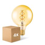 Voordeelpak 4x Osram Vintage 1906 LED E27 Globe Filament Goud 125mm 4W 300lm - 820 Zeer Warm Wit | Dimbaar - Vervangt 28W Voordeelpak 4x Osram Vintage 1906 LED E27 Globe Filament Goud 125mm 4W 300lm - 820 Zeer Warm Wit | Dimbaar - Vervangt 28W
