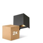 Duopak D'Lite LED Wandlamp Elingen Aluminium Zwart 4.9W 480lm - 830 Warm Wit Duopak D'Lite LED Wandlamp Elingen Aluminium Zwart 4.9W 480lm - 830 Warm Wit