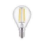 Philips Corepro LED Lustre E14 Kogel Filament Helder 4.3W 470lm - 827 Zeer Warm Wit | Vervangt 40W Philips Corepro LED Lustre E14 Kogel Filament Helder 4.3W 470lm - 827 Zeer Warm Wit | Vervangt 40W