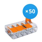 Voordeelpak 50x Wago 221-415 Verbindingsstuk Compact | 5 Kabel Aansluiting - Montageklem Voordeelpak 50x Wago 221-415 Verbindingsstuk Compact | 5 Kabel Aansluiting - Montageklem