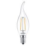 Philips Corepro LED Kaars E14 gebogen punt Filament Helder 2W 250lm - 827 Zeer Warm Wit | Vervangt 25W Philips Corepro LED Kaars E14 gebogen punt Filament Helder 2W 250lm - 827 Zeer Warm Wit | Vervangt 25W